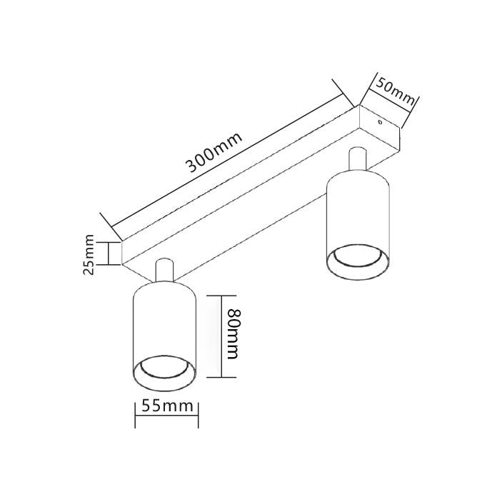 Spotskinne 2 Justerbar Hvid-LVT-OutletLamper.dk