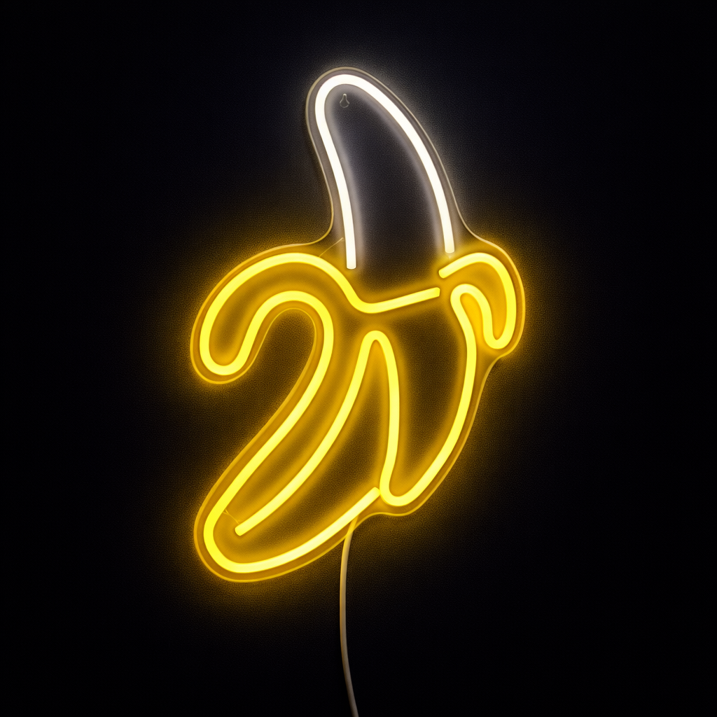 Lightish Banana Neon Vägglampa