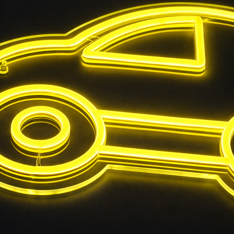 Bubble Car Neon Vägglampa Gul