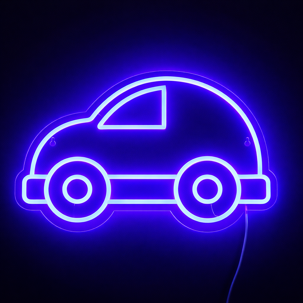 Bubble Car Neon Vägglampa Blå