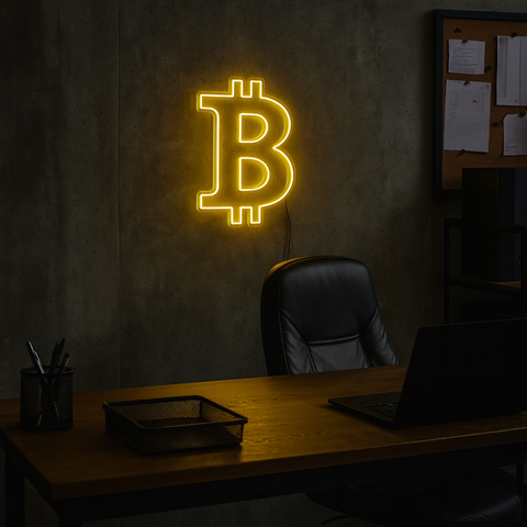 Lightish Bitcoin Neon Vägglampa