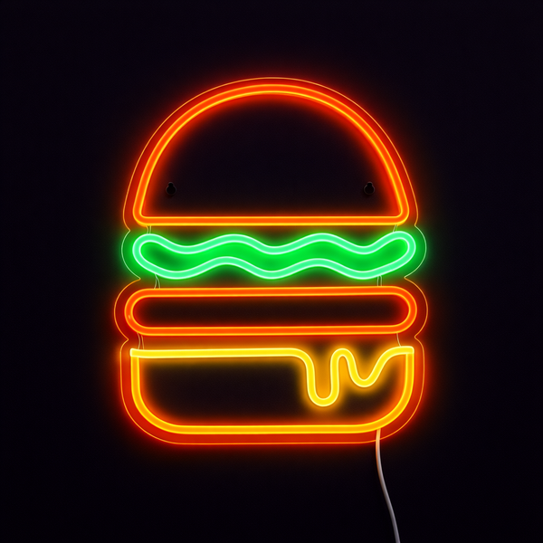 Lightish Burger Neon Vägglampa