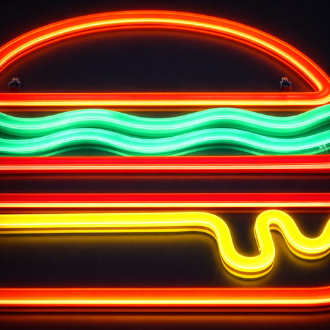 Lightish Burger Neon Vägglampa