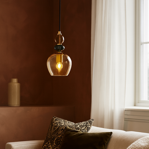 Busco Round Pendel Amber