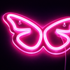 Butterfly Neon Vägglampa Rosa