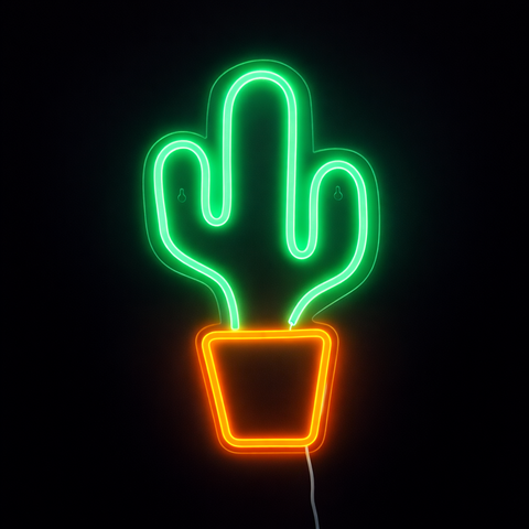 Lightish Cactus Neon Vägglampa
