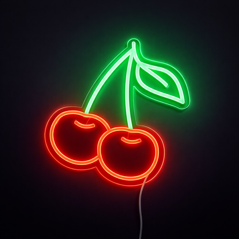 Lightish Cherry Neon Vägglampa