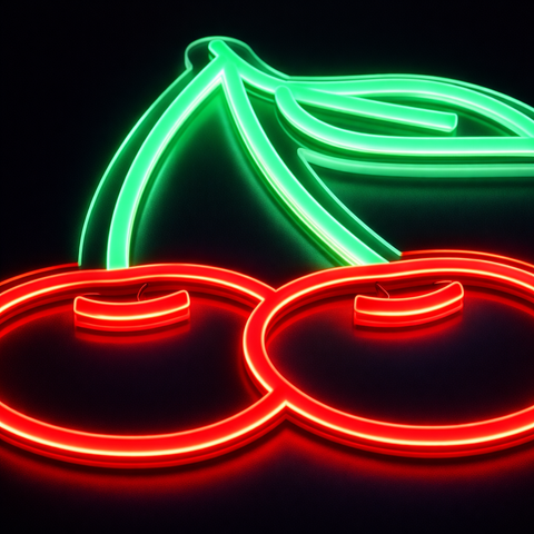 Lightish Cherry Neon Vägglampa