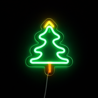 Julgran neon vägglampa
