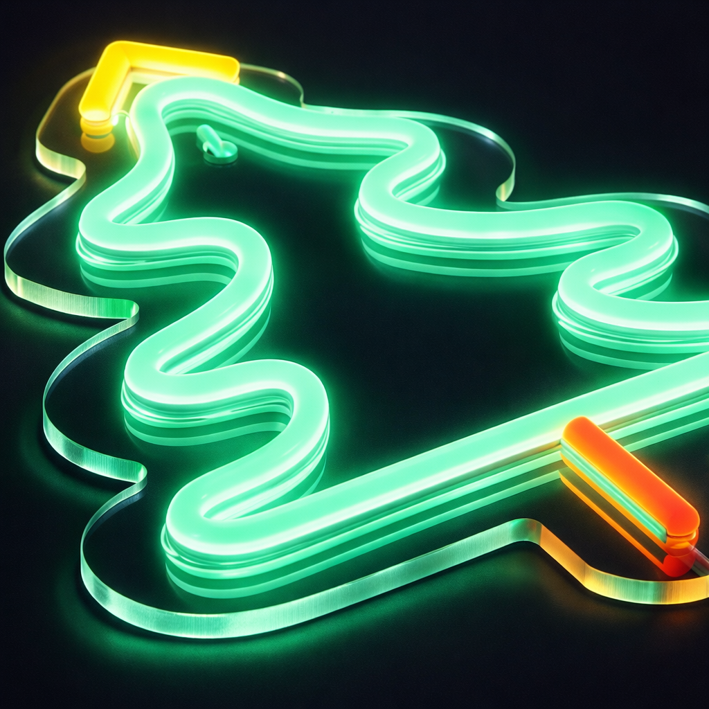 Julgran neon vägglampa