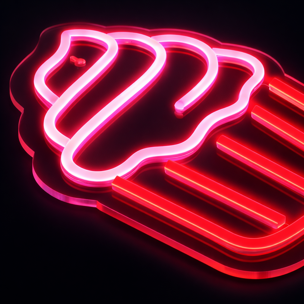Lightish Cupcake Neon Vägglampa