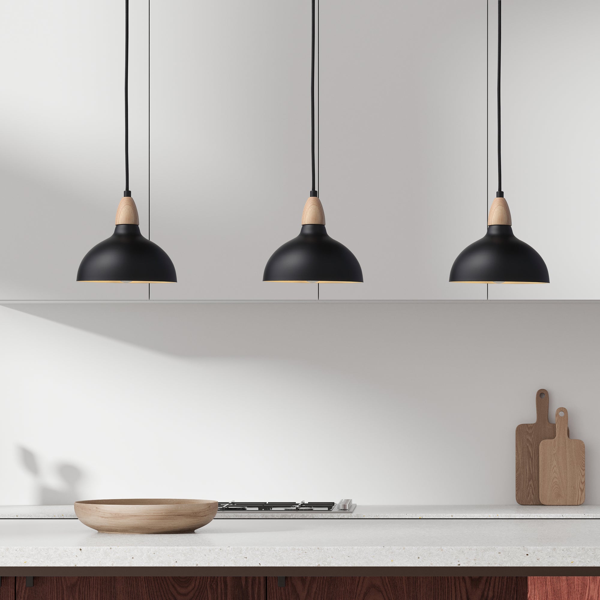 Oak Pendel Ø19 Lyst Træ/Sort-Nordic Seasons-OutletLamper.dk
