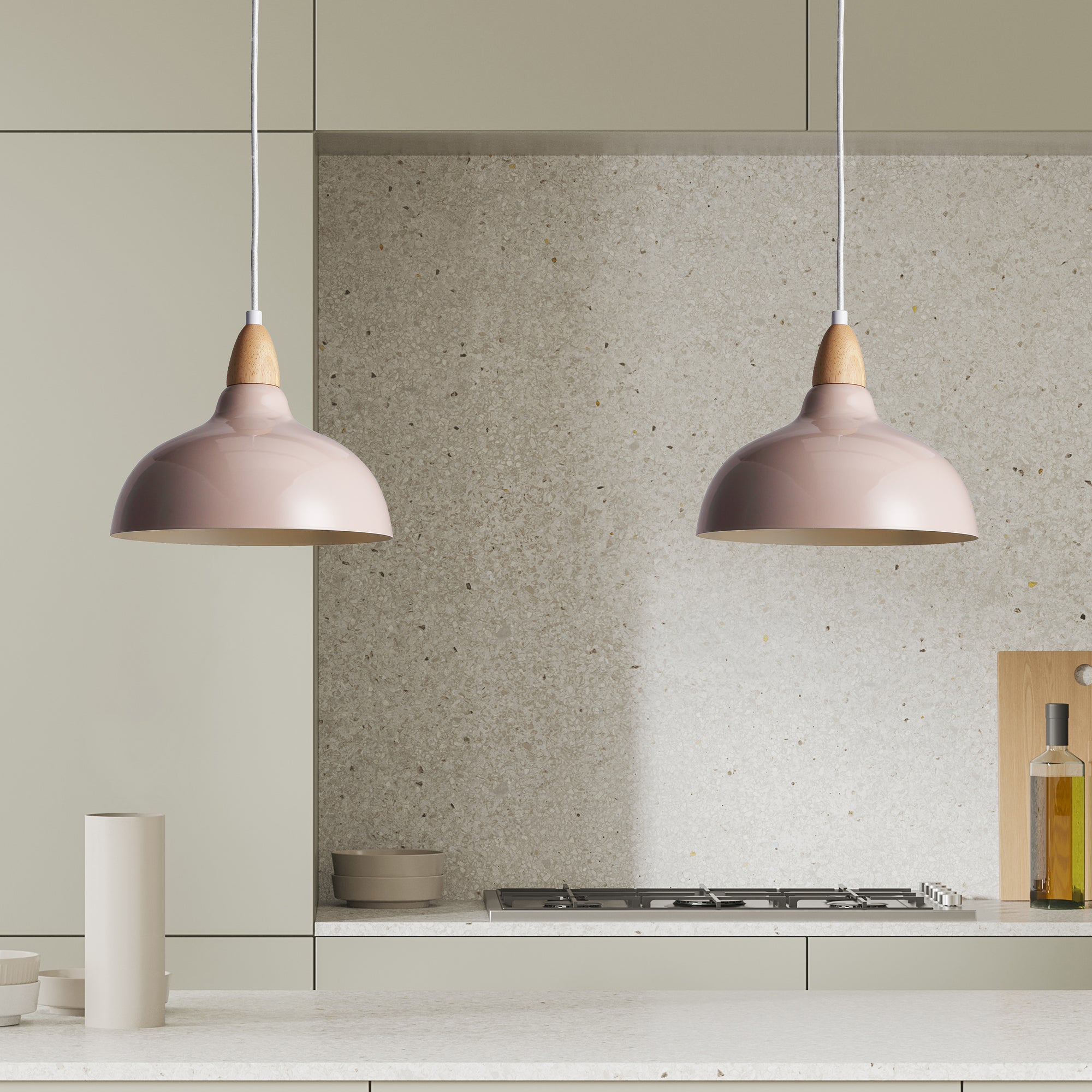 Oak Pendel Ø24 Glossy Beige Pink-Nordic Seasons-OutletLamper.dk