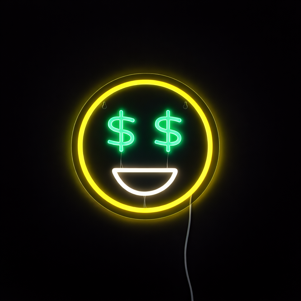 Emoji Dollar Neon Væglampe