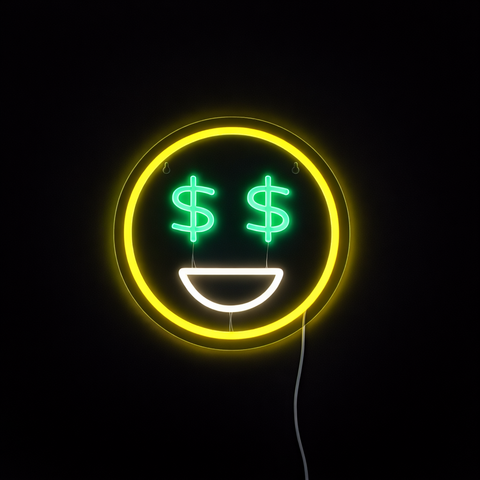 Emoji Dollar Neon Væglampe