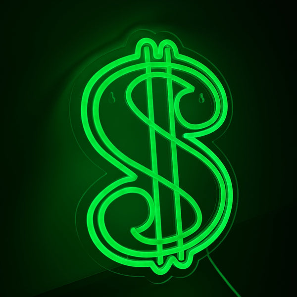 Dollar Sign Neon Væglampe