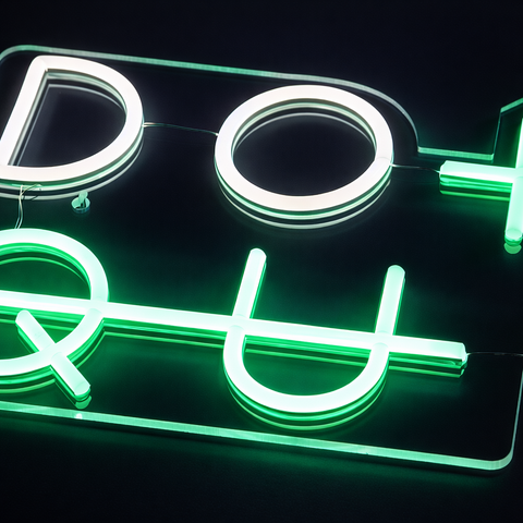 Don't Quit Neon Væglampe Grøn