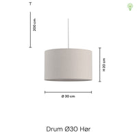 Drum Pendel Ø30 Hør