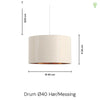Drum Pendel Ø40 Hør/Messing