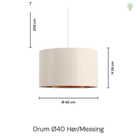 Drum Pendel Ø40 Hør/Messing-ShadesbyCPH-OutletLamper.dk