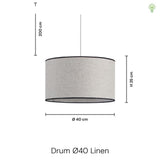 Drum Pendel Ø40 Linen