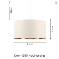 Drum Pendel Ø50 Hør/Messing-ShadesbyCPH-OutletLamper.dk