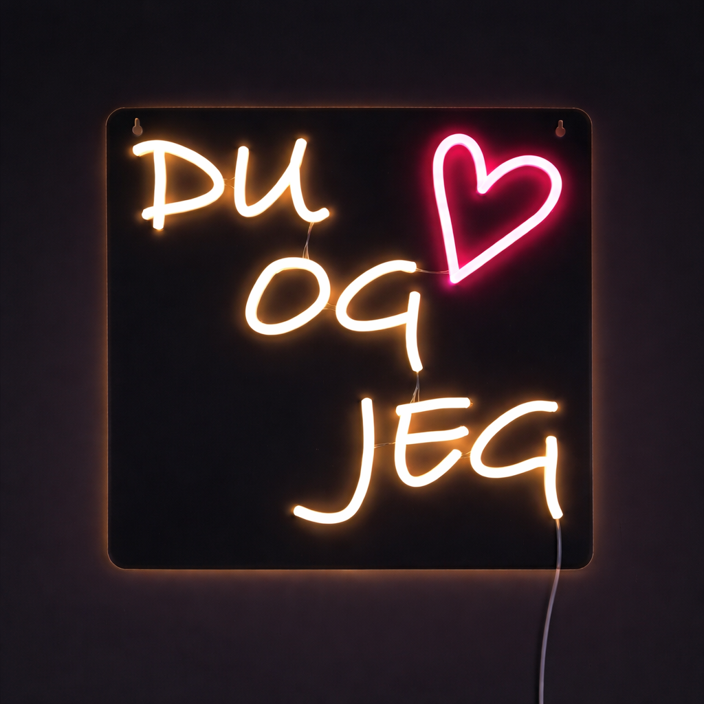 Du Og Jeg Neon Væglampe