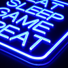 Eat Sleep Game Repeat Neon Væglampe