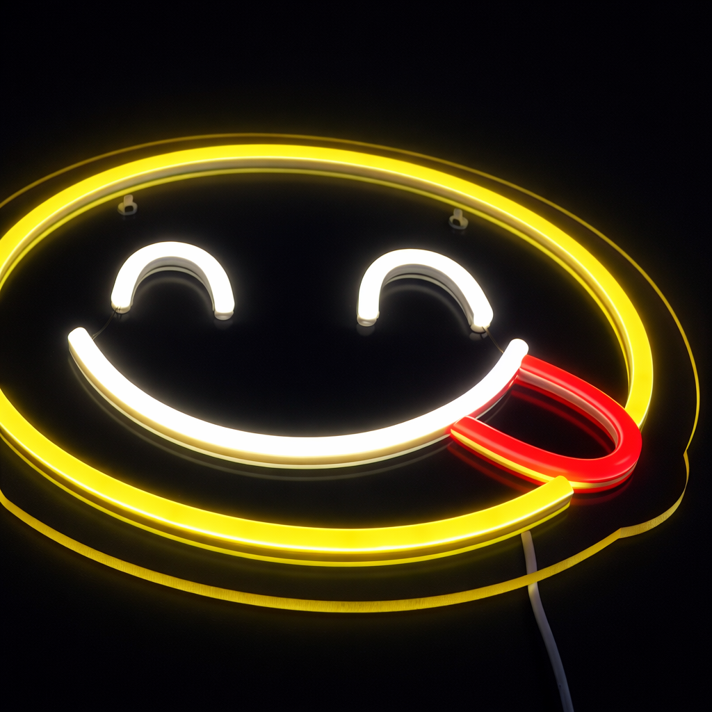 Emoji Yummy Neon Væglampe