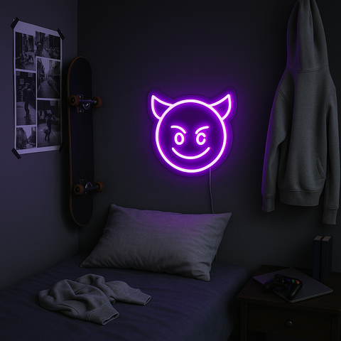 Emoji Devil Neon Væglampe