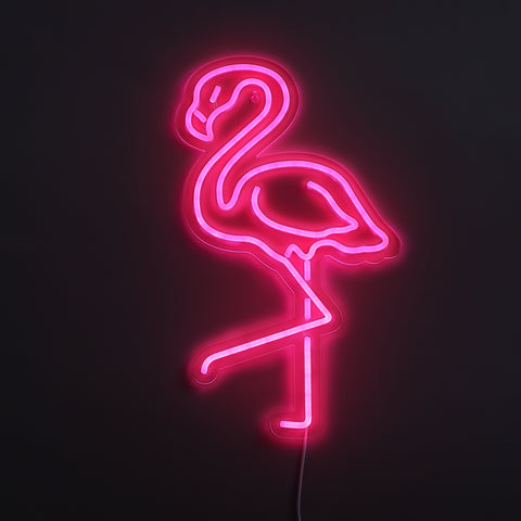 Lightish Flamingo Neon Vägglampa
