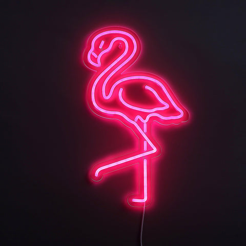 Lightish Flamingo Neon Vägglampa