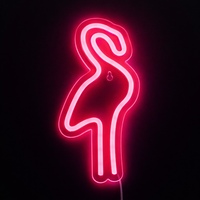 Lightish Flamingo Neon Vägglampa