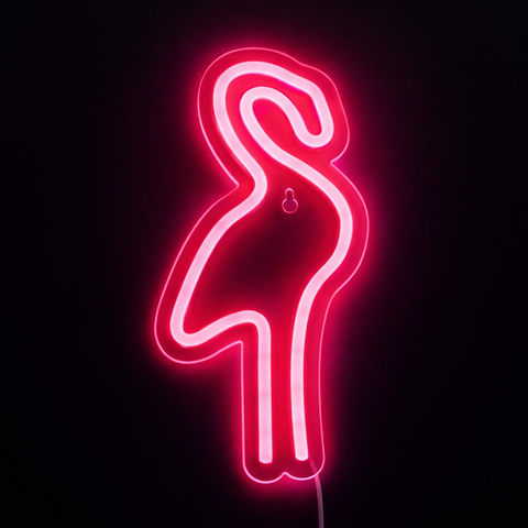 Lightish Flamingo Neon Vägglampa