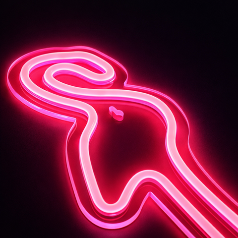 Lightish Flamingo Neon Vägglampa