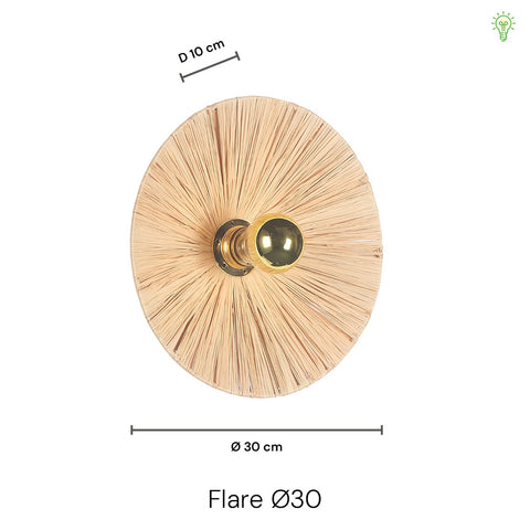 Flare Raffia Væglampe Ø30