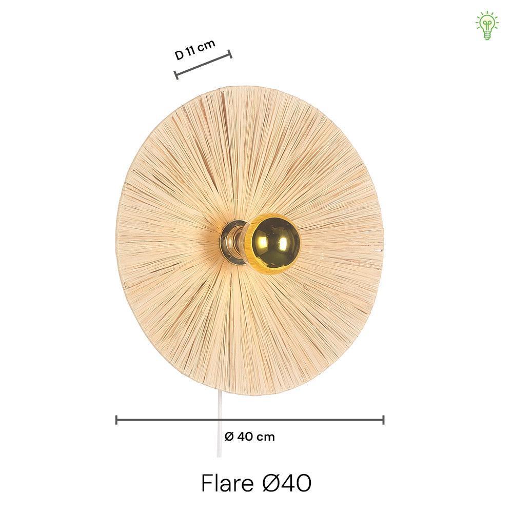 Flare Raffia Væglampe Ø40-Nordic Seasons-OutletLamper.dk