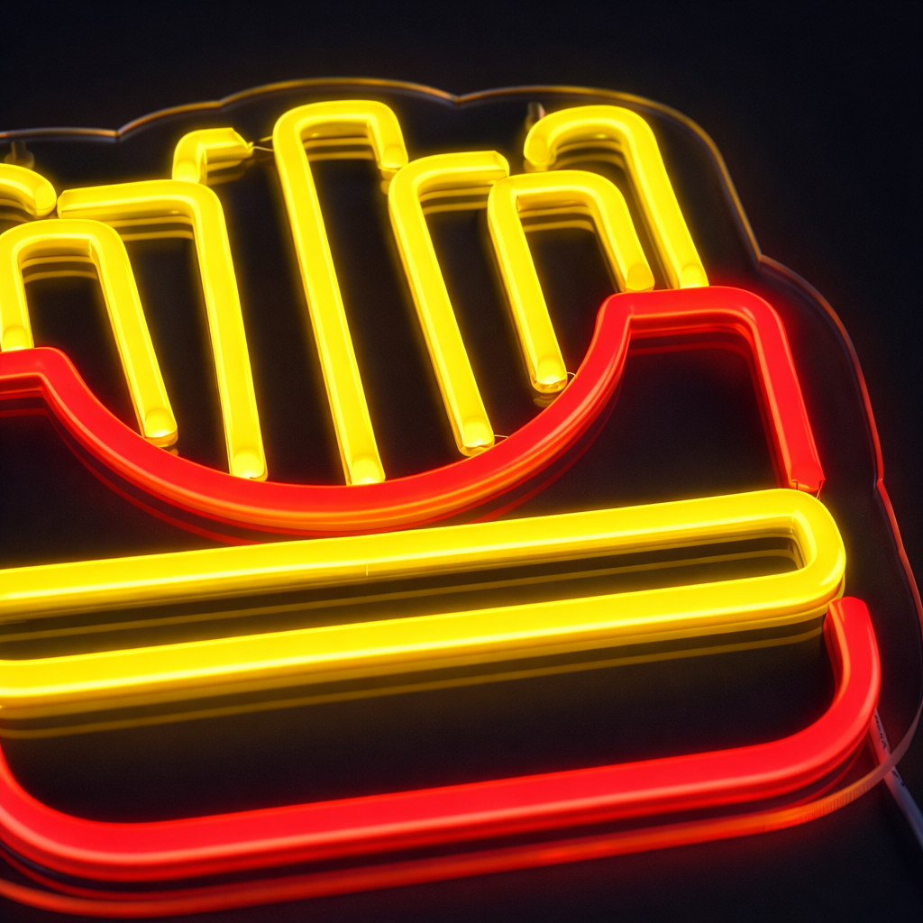 French Fries Neon Væglampe