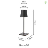 Garda LED trådlös bordslampa IP54 Svart