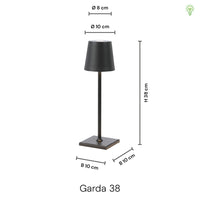 Garda LED trådlös bordslampa IP54 Svart