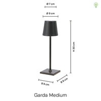 Garda Medium 30cm Trådløs Bordlampe IP54 Sort