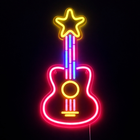 Lightish Guitar neon vägglampa
