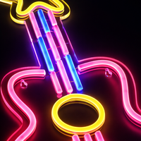 Lightish Guitar neon vägglampa