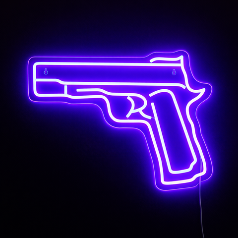 Gun Neon Vägglampa Blå