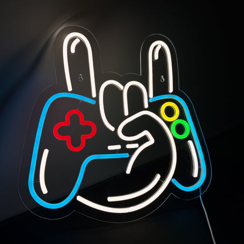 Joystick Hand Sign Neon Væglampe