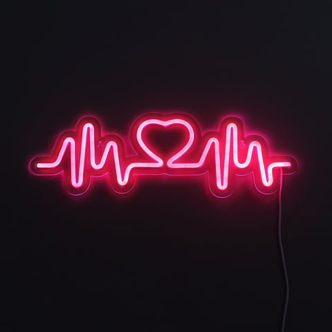 Lightish Heartbeat Neon Vägglampa Rosa