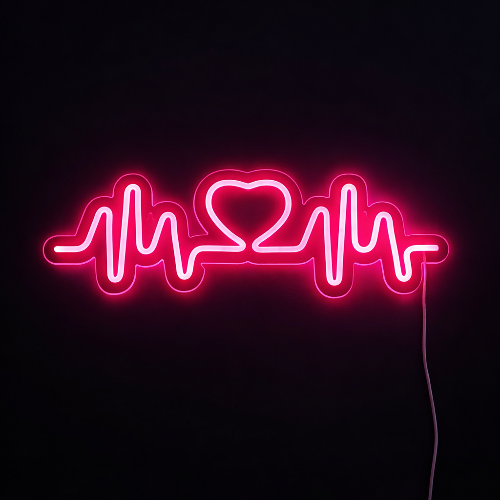 Lightish Heartbeat Neon Vägglampa Rosa