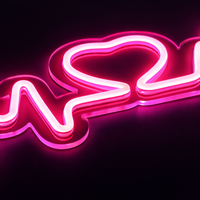 Lightish Heartbeat Neon Vägglampa Rosa