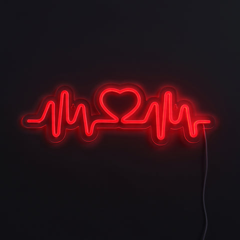 Lightish Heart Beat Röd Neon Vägglampa