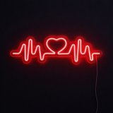 Lightish Heart Beat Röd Neon Vägglampa